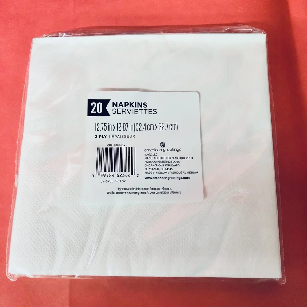 🔥$4🔥NEW AMERICAN GREETINGS Paper Napkins Pink Heart 20ct White